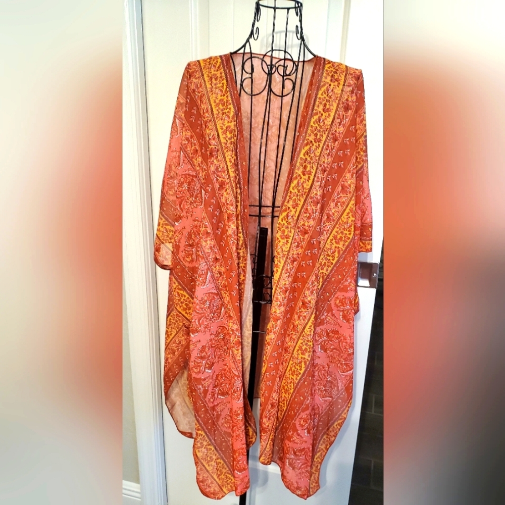 Kimono OS Fits All. Rust, Brick, Pink and Yellow